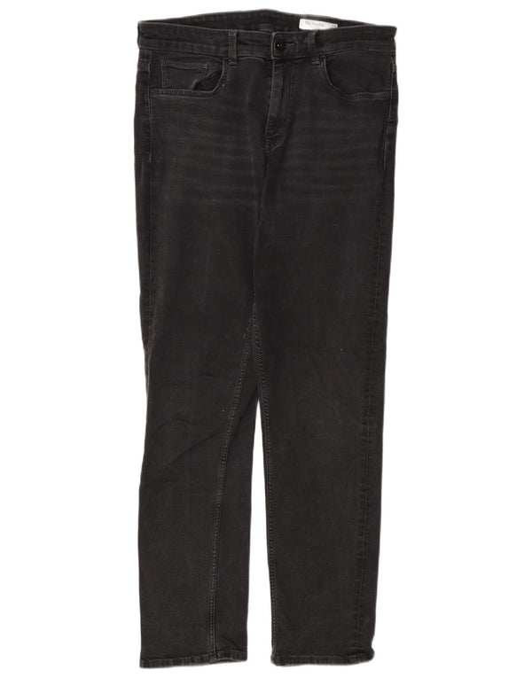 Marks & Spencer Feminino The Sophia Straight Jeans UK14 Grande W34 L29 Preto