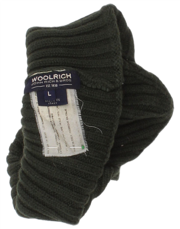 Gorro feminino de malha Woolrich grande lã verde