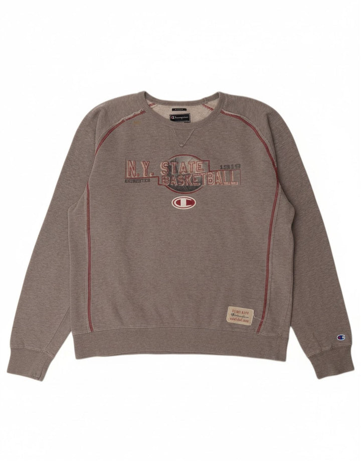 CHAMPION Masculino Muscle Graphic Moletom Jumper XL Algodão Cinza