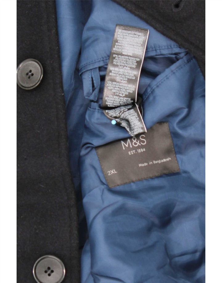 Sobretudo feminino Marks & Spencer UK 20 2XL poliéster azul marinho