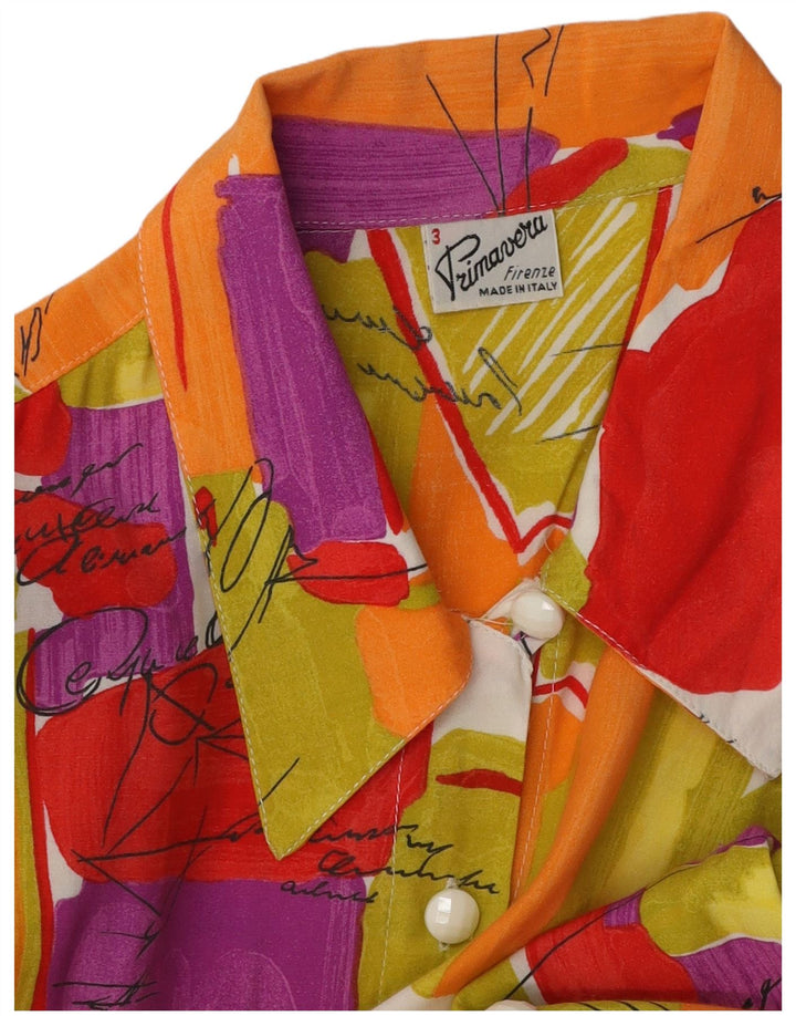 Camisa feminina Primavera Firenze com estampa abstrata UK 14 média multicolorida