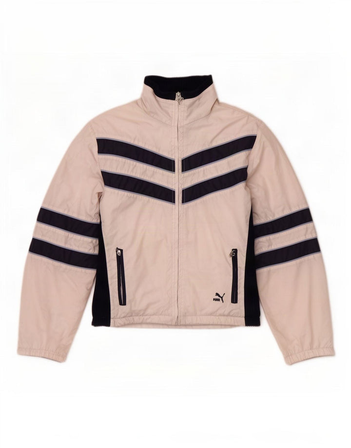 Puma Womens Tracksuit Top Jacket UK 14 Médio Branco Colourblock