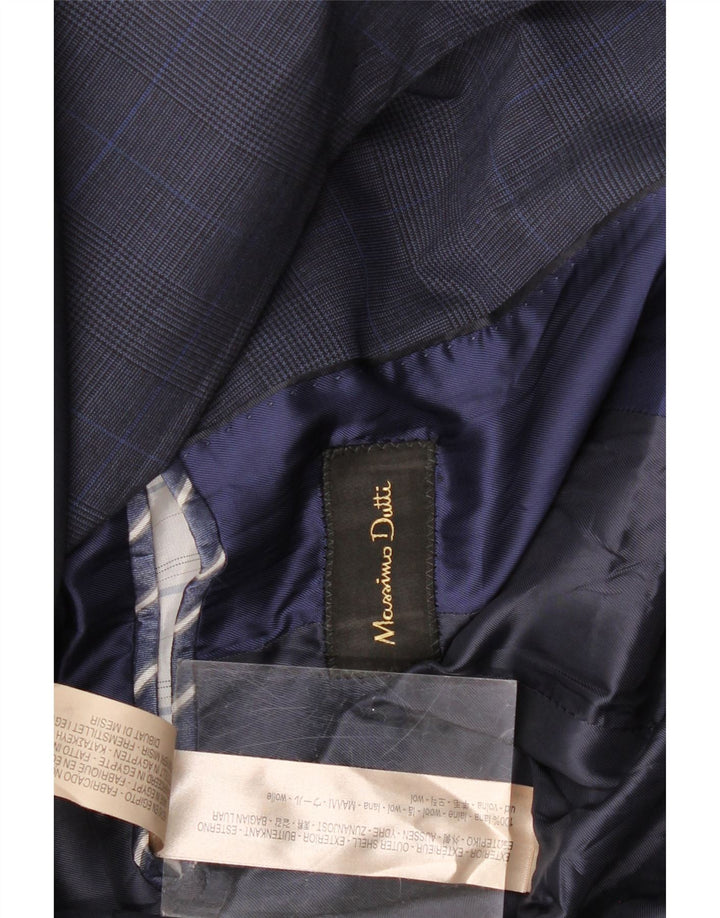Jaqueta blazer masculina MASSIMO DUTTI com 2 botões UE 56 XL azul marinho Houndstooth