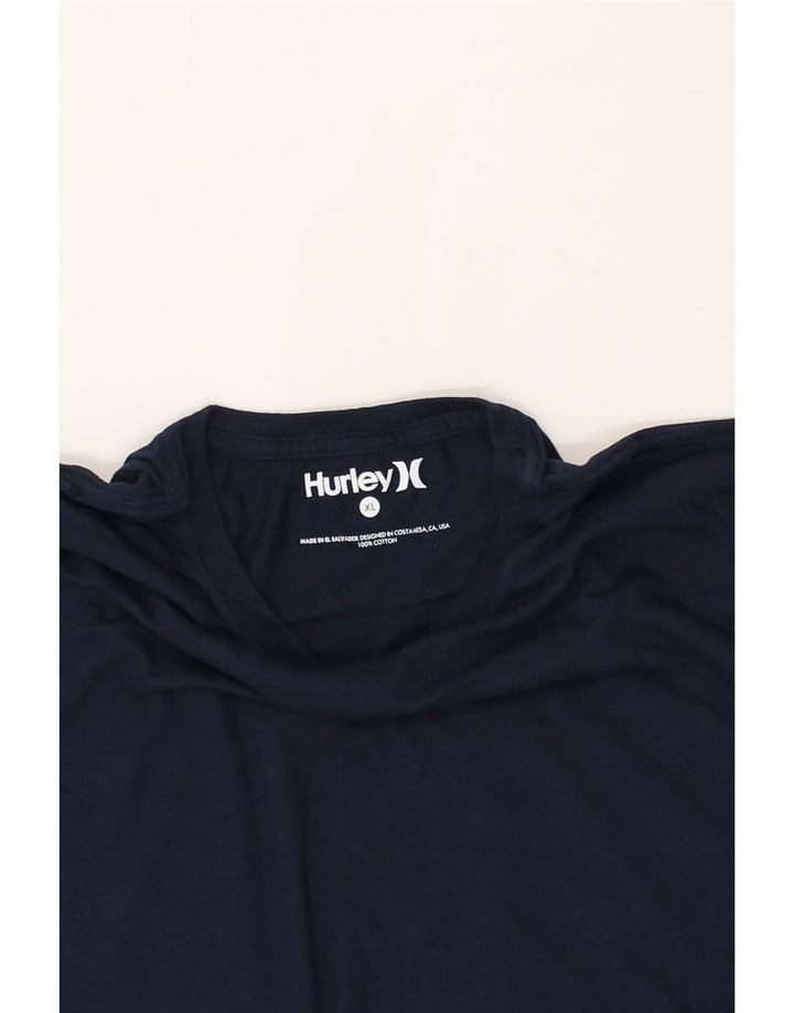HURLEY Mens T-Shirt Top XL Navy Blue Cotton Vintage Hurley and Second-Hand Hurley from Messina Hembry 