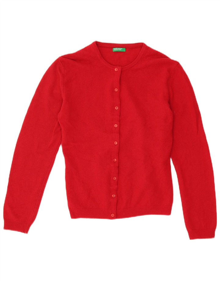 Suéter cardigã feminino Benetton UK 12 médio vermelho