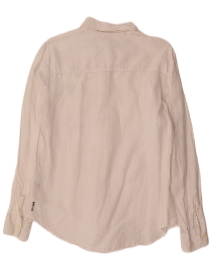 Camisa Armani Jeans Feminina Oversized UK 10 Pequena Branca