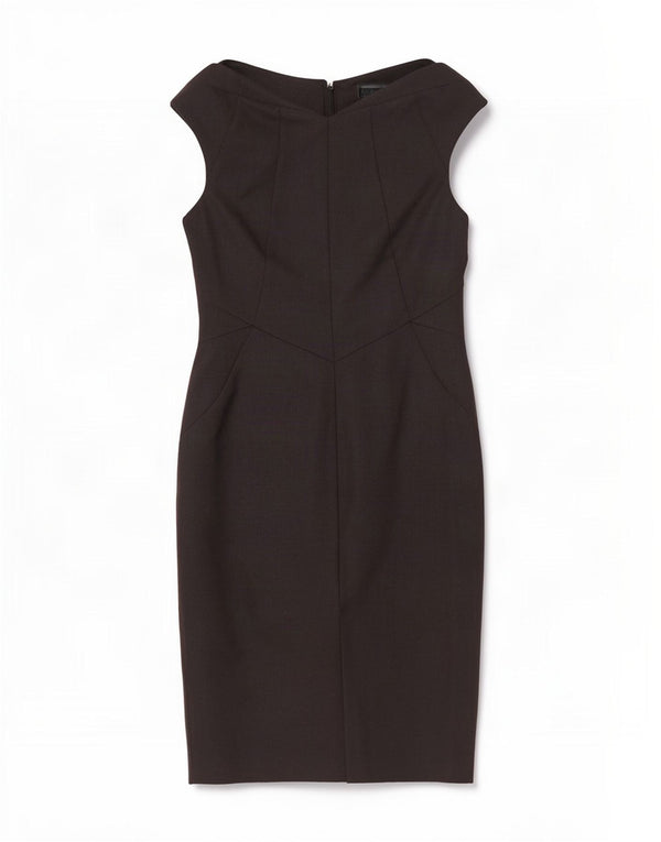 Próximo Vestido feminino sem mangas com bainha UK 10 pequeno poliéster preto