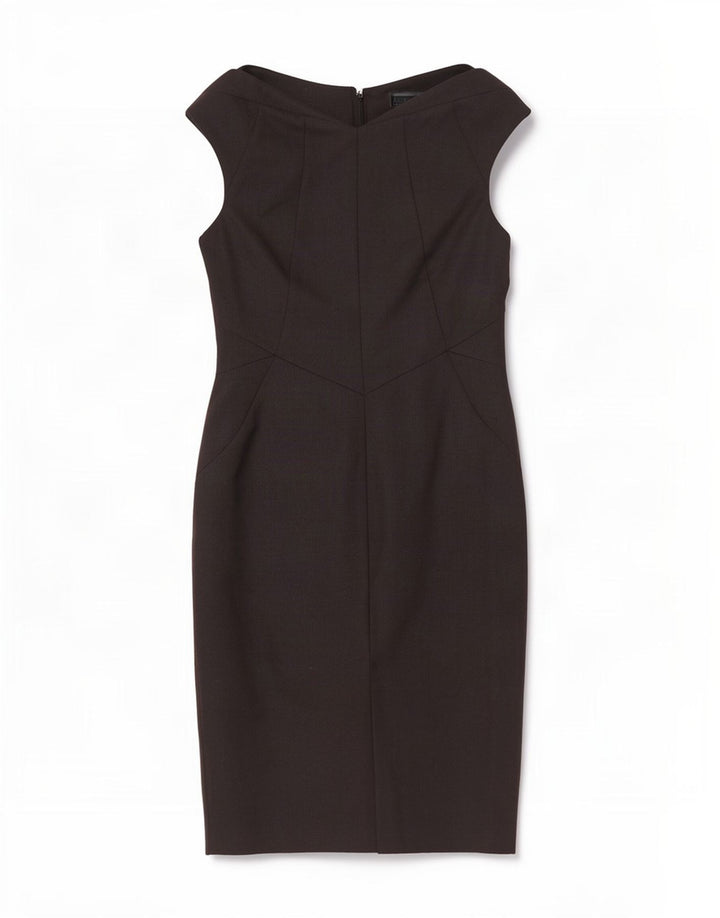 Próximo Vestido feminino sem mangas com bainha UK 10 pequeno poliéster preto
