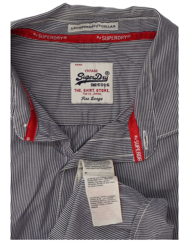 Camisa Superdry Boys Laundered Cut Collar 15-16 Anos Grande Azul Marinho