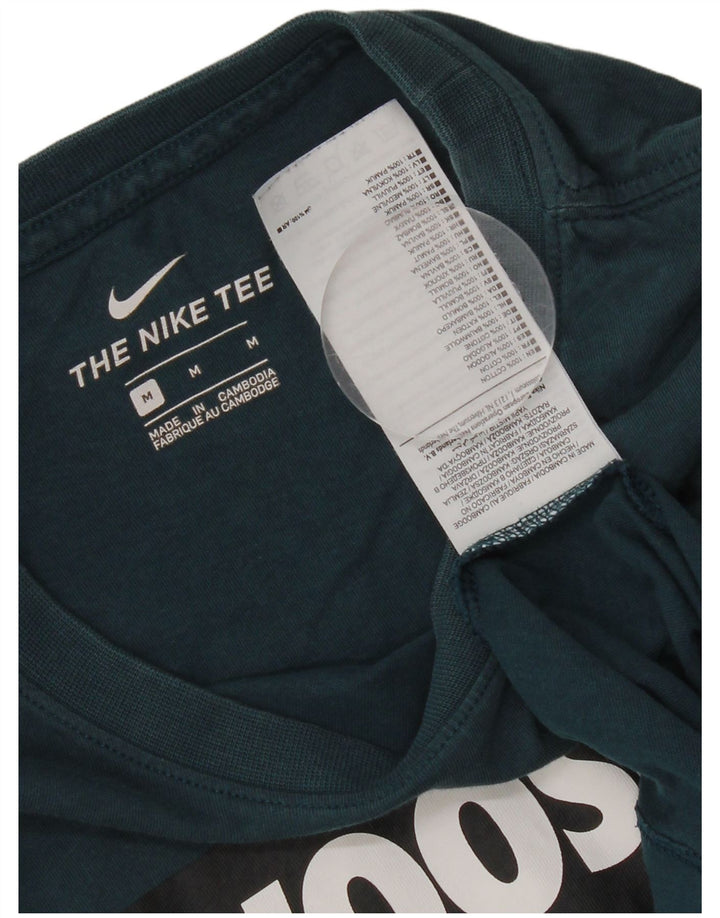 Camiseta Nike masculina Swoosh gráfica top médio azul algodão