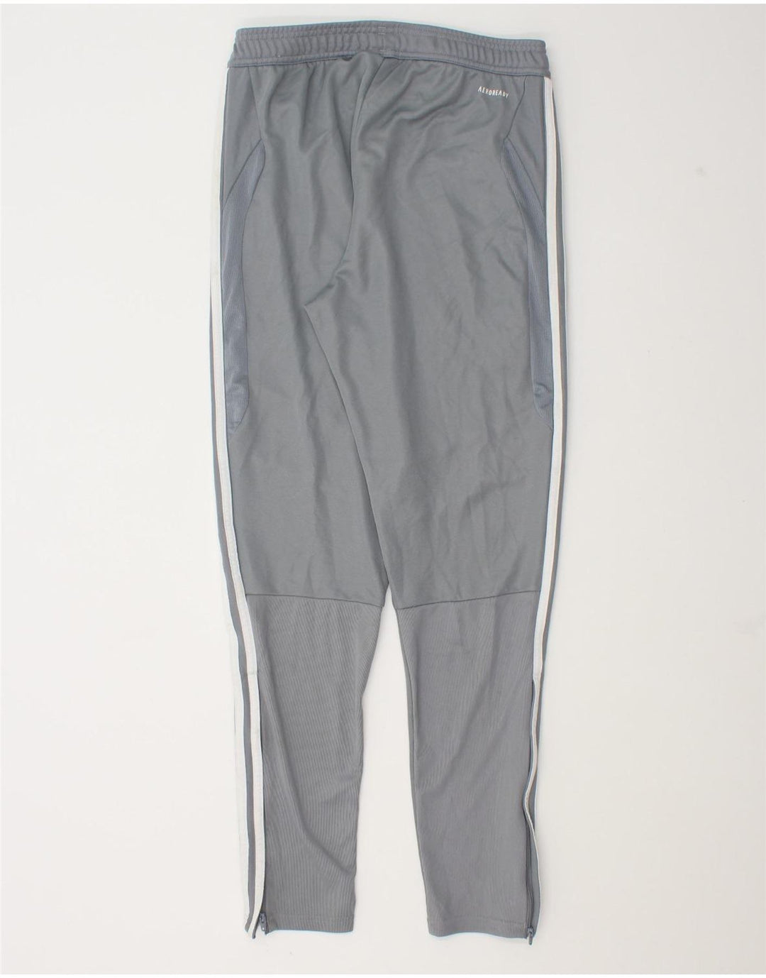 Calça de treino masculina Adidas pequena cinza poliéster