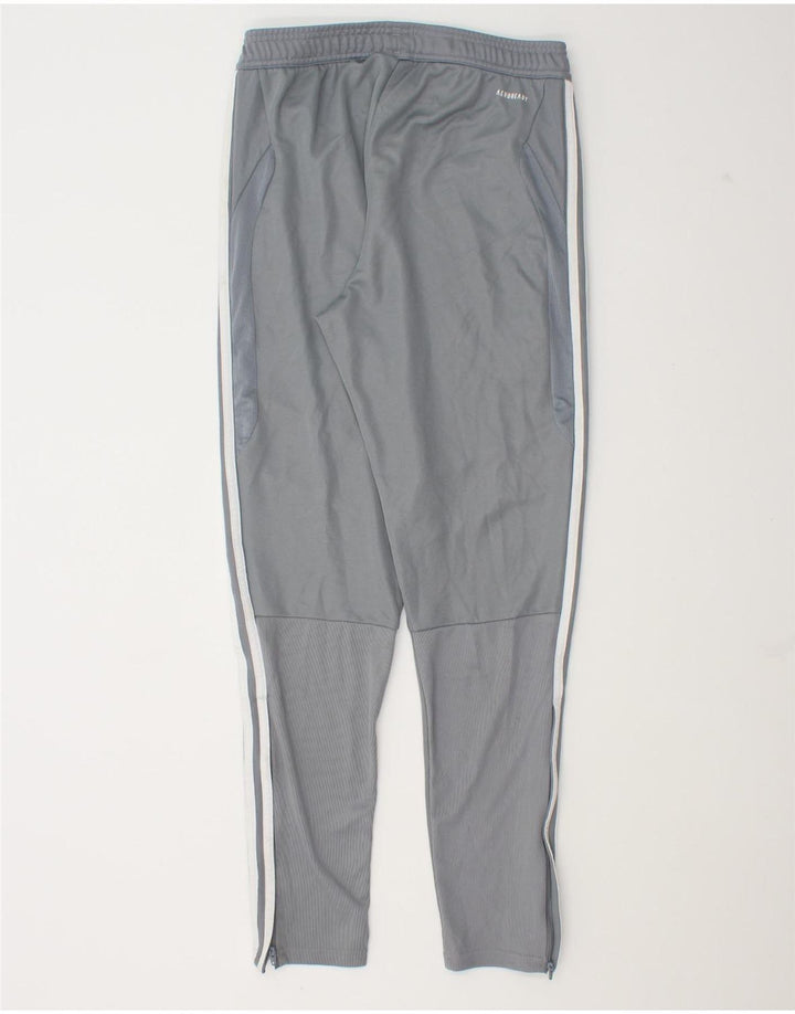 Calça de treino masculina Adidas pequena cinza poliéster