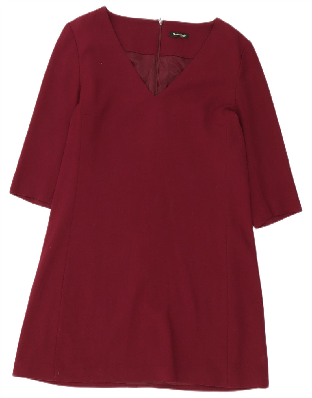 Vestido feminino Massimo Dutti manga 3/4 com bainha UE 40 médio Borgonha
