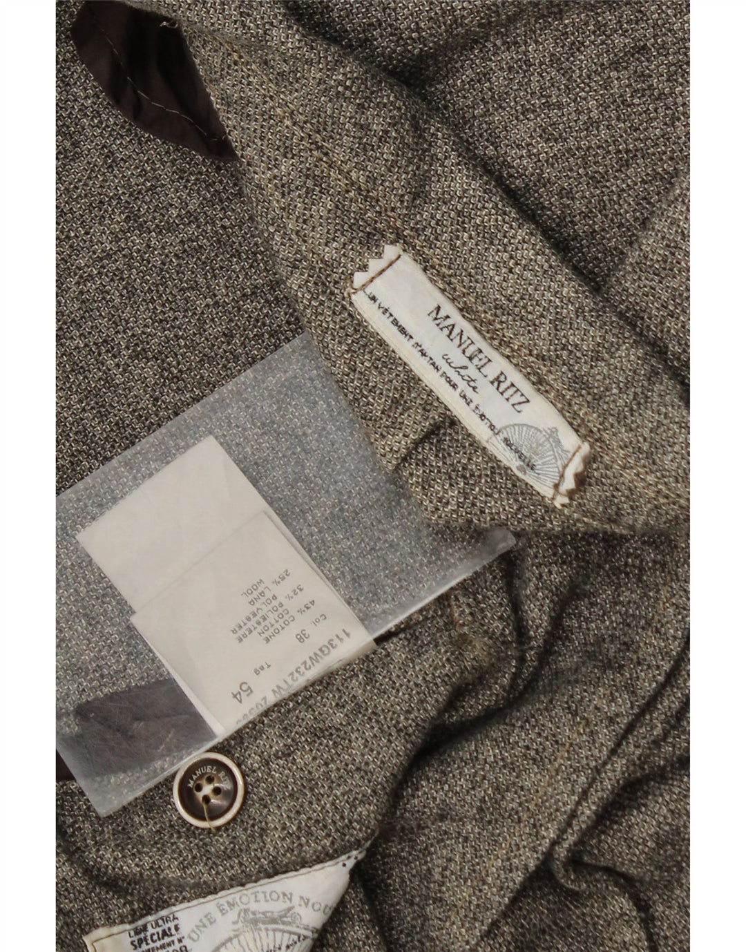 Jaqueta blazer masculina Manuel Ritz com 2 botões IT 54 2XL algodão manchado cinza