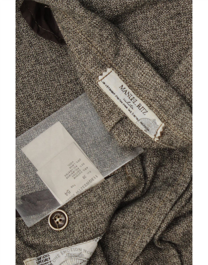 Jaqueta blazer masculina Manuel Ritz com 2 botões IT 54 2XL algodão manchado cinza