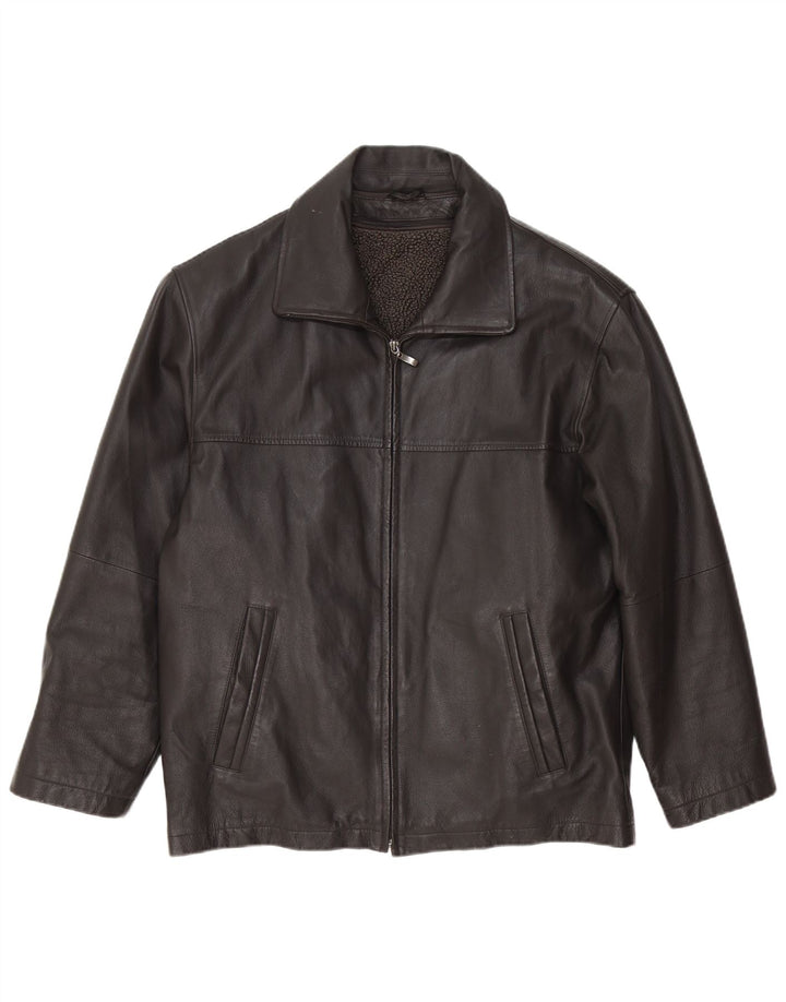 Jaqueta de couro masculina Canda IT 48 média preta