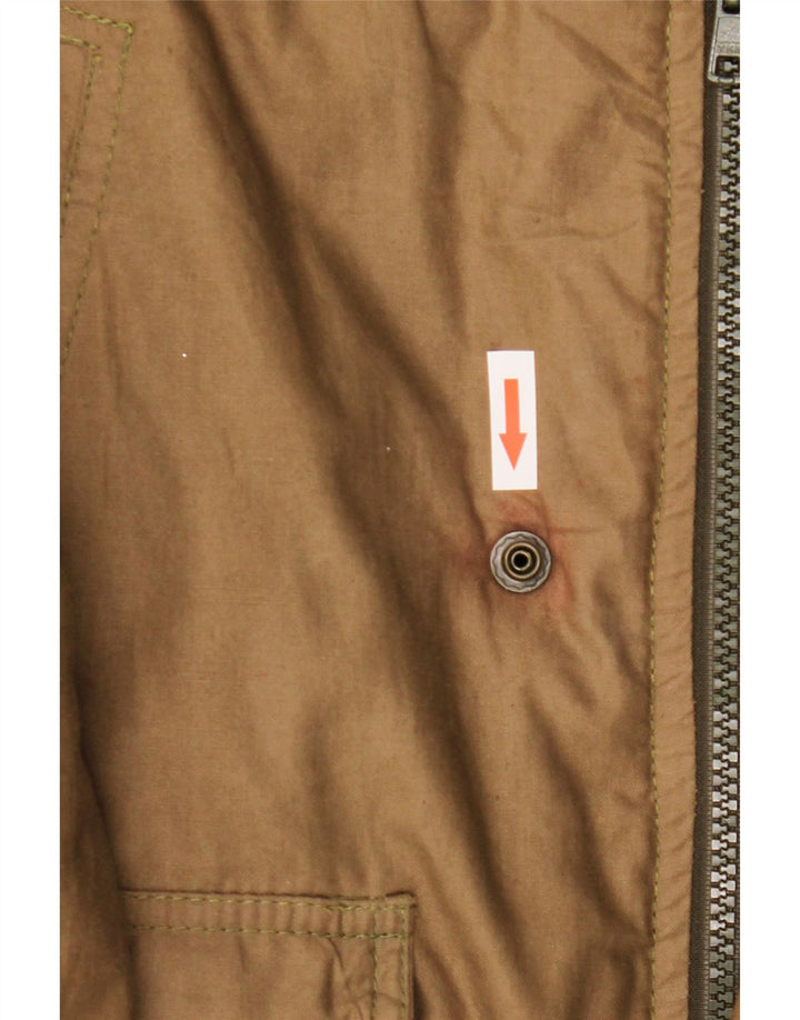 Jaqueta acolchoada masculina vintage com capuz IT 52 XL cáqui