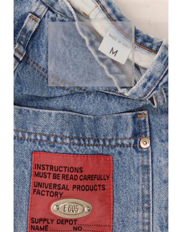 Jeans cônicos femininos vintage médio W28 L29 algodão azul