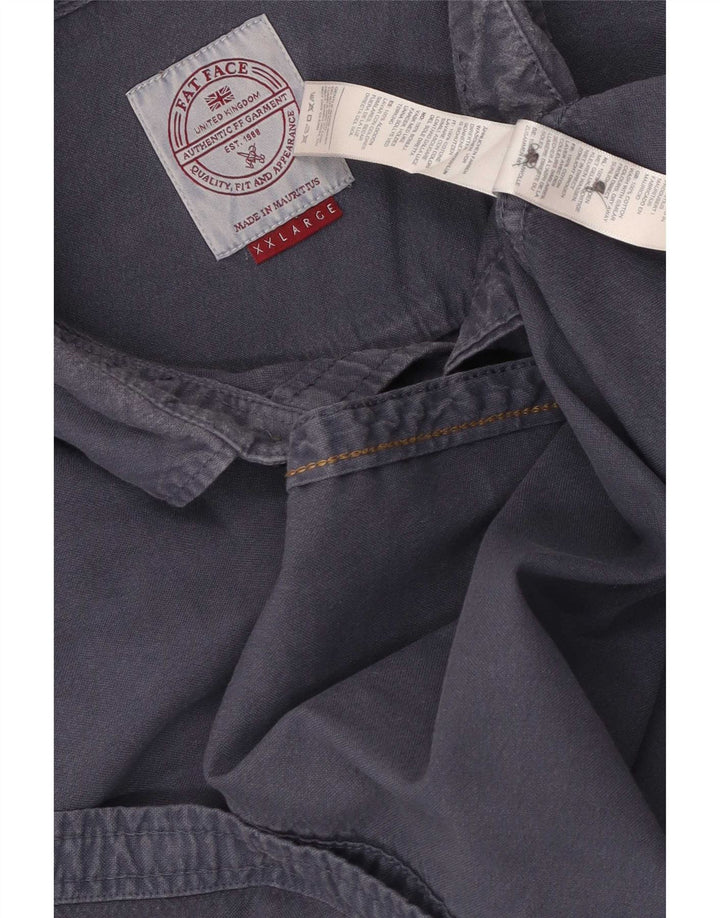 Camisa masculina Fat Face 2XL algodão azul marinho
