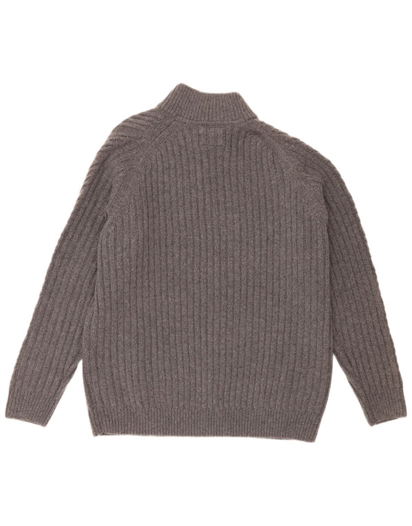Suéter masculino Timberland regular fit com zíper e gola 2XL lã geométrica cinza