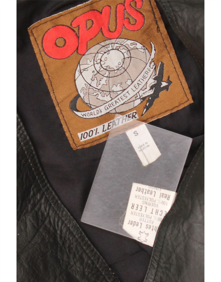 Colete de couro masculino VINTAGE pequeno couro preto