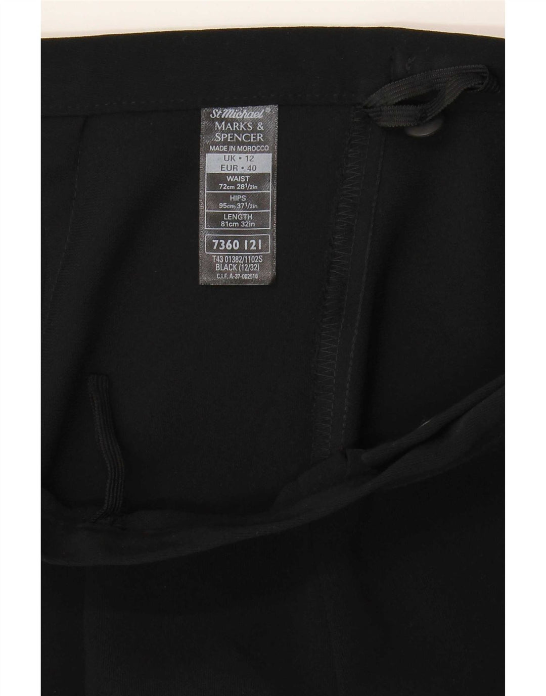 Saia envolvente feminina Marks & Spencer Reino Unido 12 médio W28 poliéster preto