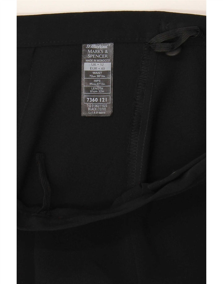 Saia envolvente feminina Marks & Spencer Reino Unido 12 médio W28 poliéster preto
