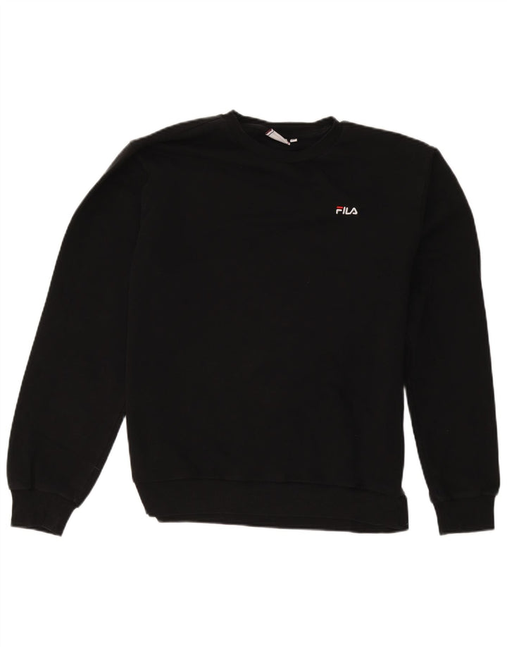 Fila moletom masculino jumper médio preto algodão esportivo