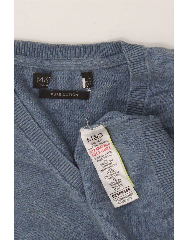 Regata masculina Marks & Spencer com colete grande de algodão azul