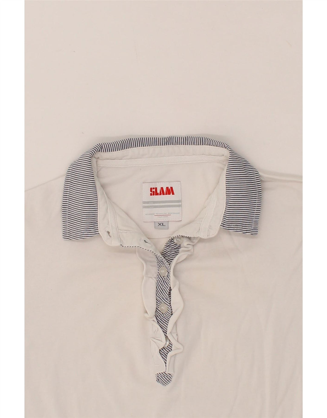 SLAM Womens Polo Shirt UK 18 XL White Cotton Vintage Slam and Second-Hand Slam from Messina Hembry 