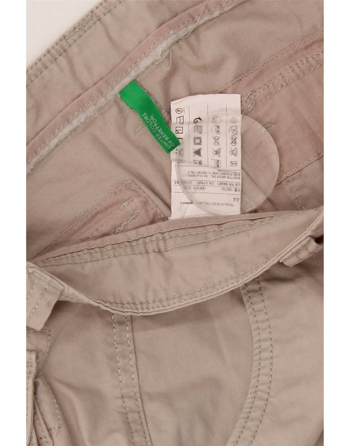 Benetton Mens Cargo Shorts IT 44 XS W30 Cinza Algodão