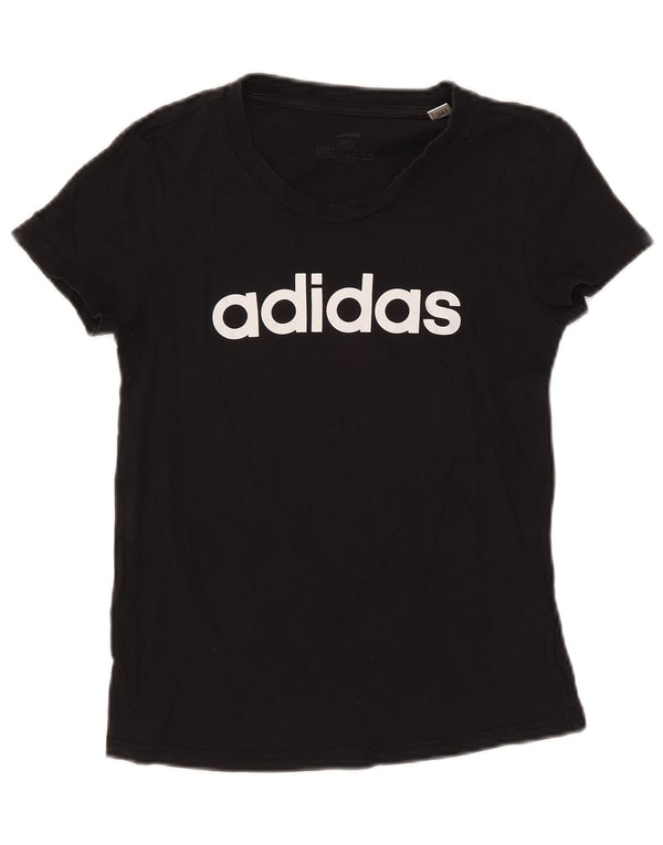 Camiseta Adidas Feminina Crop Graphic Top UK 4/6 XS Algodão Preto