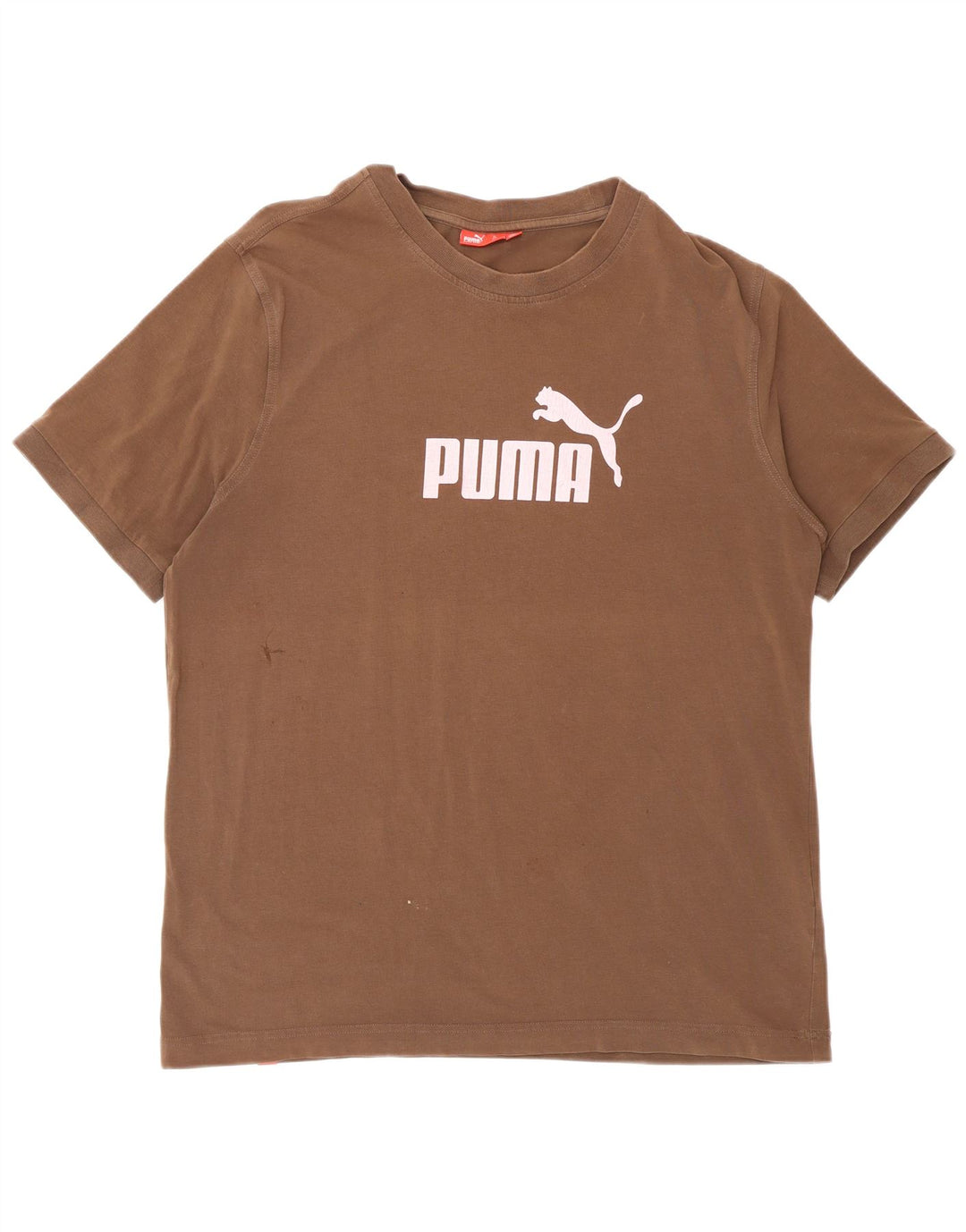 Camiseta masculina PUMA com estampa gráfica grande marrom