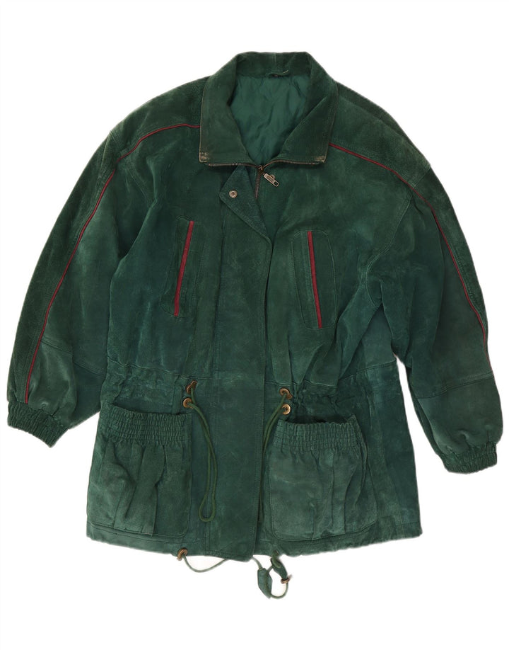 Sobretudo feminino de camurça oversized C&A EU 38 couro verde médio