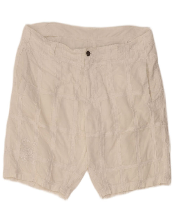 Scorpion Bay Mens Graphic Chino Shorts W33 Médio Branco Xadrez Algodão