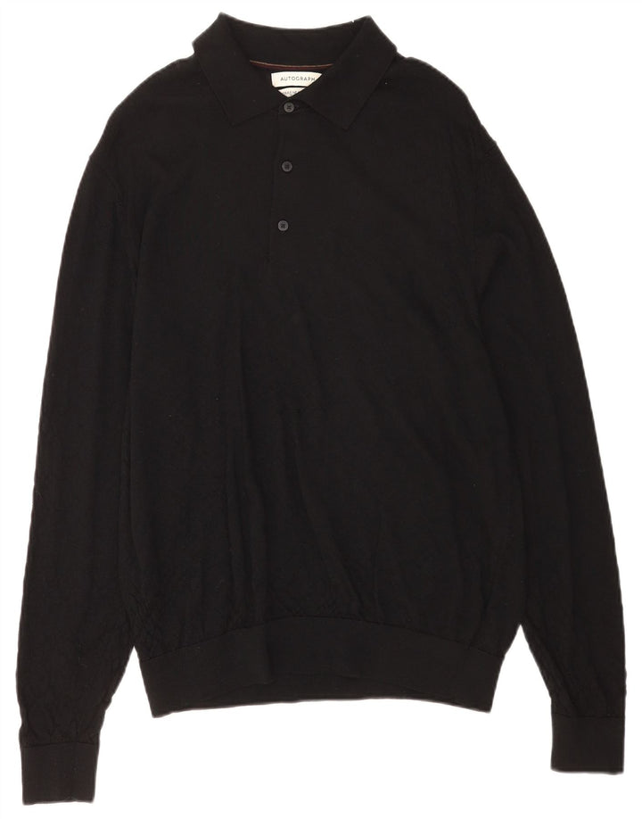 Suéter masculino Marks & Spencer Autograph Polo com gola XL preto