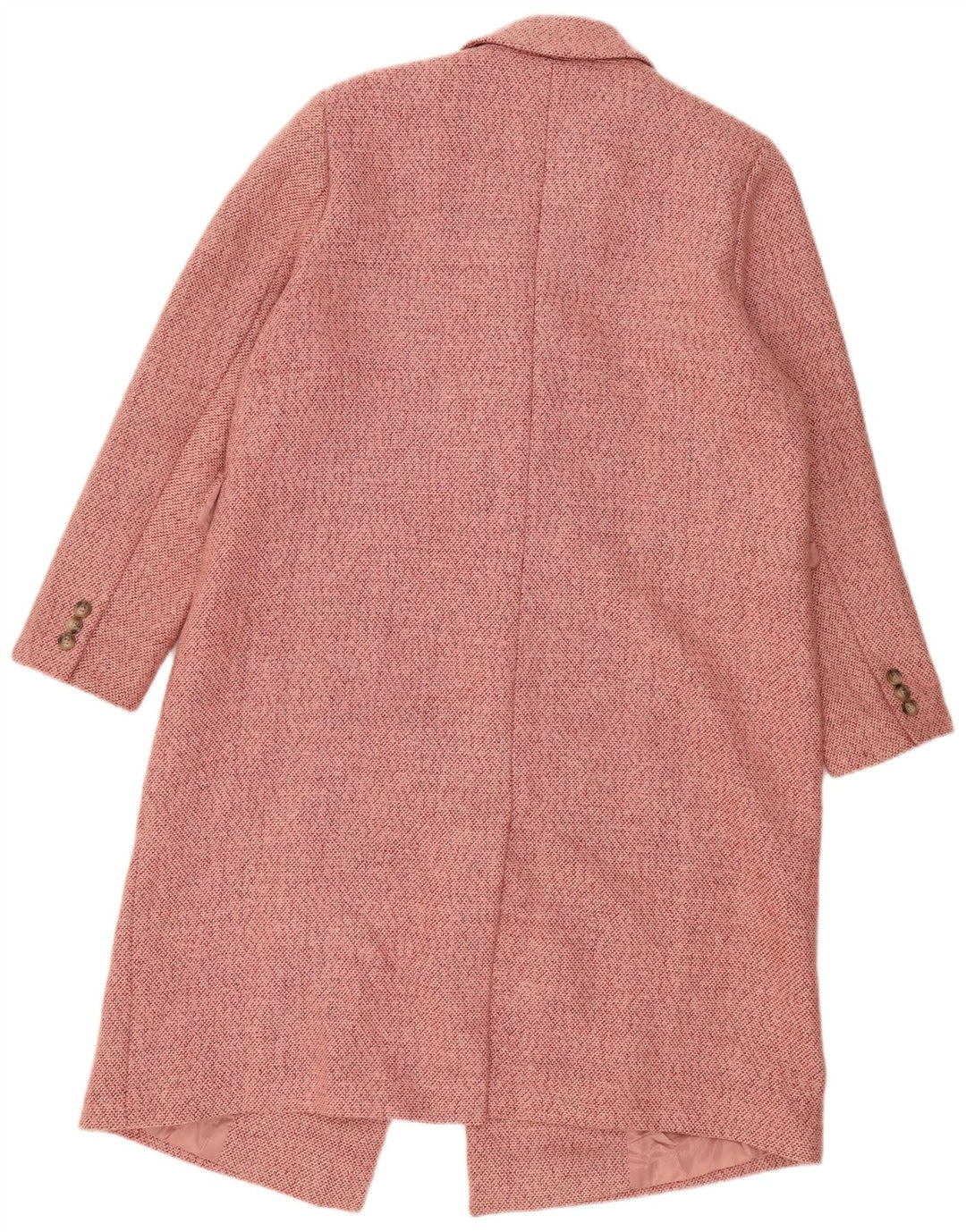 Casaco feminino Marks & Spencer com peito duplo Reino Unido 16 grande poliéster rosa