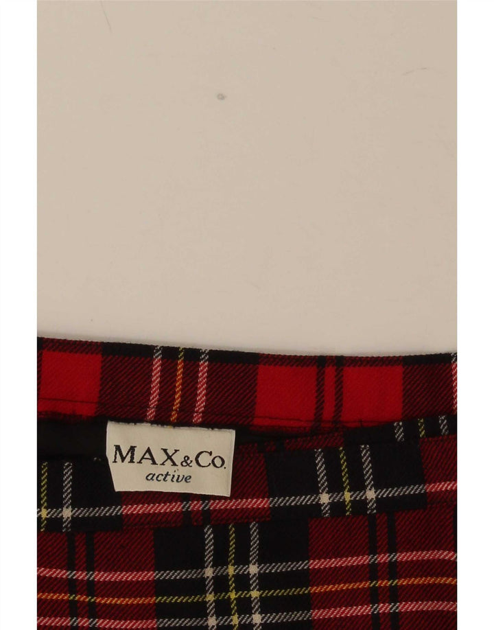 Max & Co. Mini saia feminina W28 xadrez vermelho médio