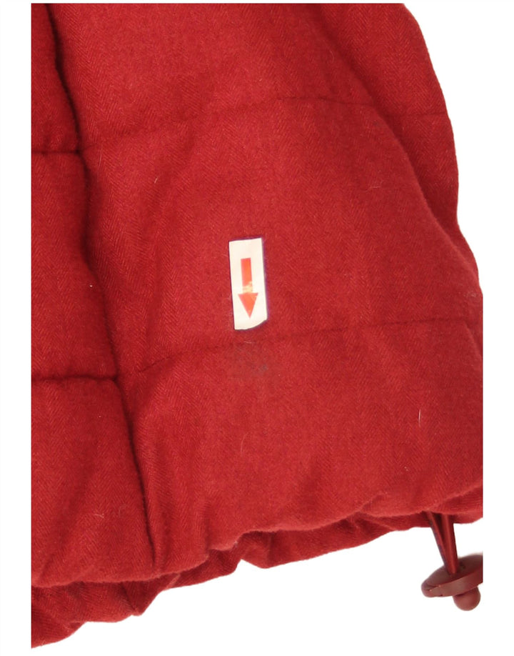 Casaco acolchoado com capuz feminino Superdry UK 16 grande poliéster vermelho