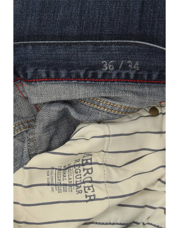Tommy Hilfiger Masculino Regular Straight Jeans W36 L34 Azul Algodão