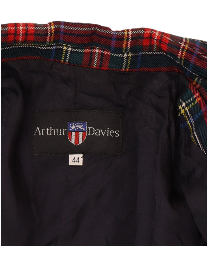 Jaqueta blazer feminina vintage com 3 botões IT 44 médio xadrez azul marinho clássico