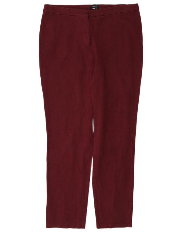 Calça casual justa feminina John Lewis Reino Unido 12 médio W32 L28 Borgonha