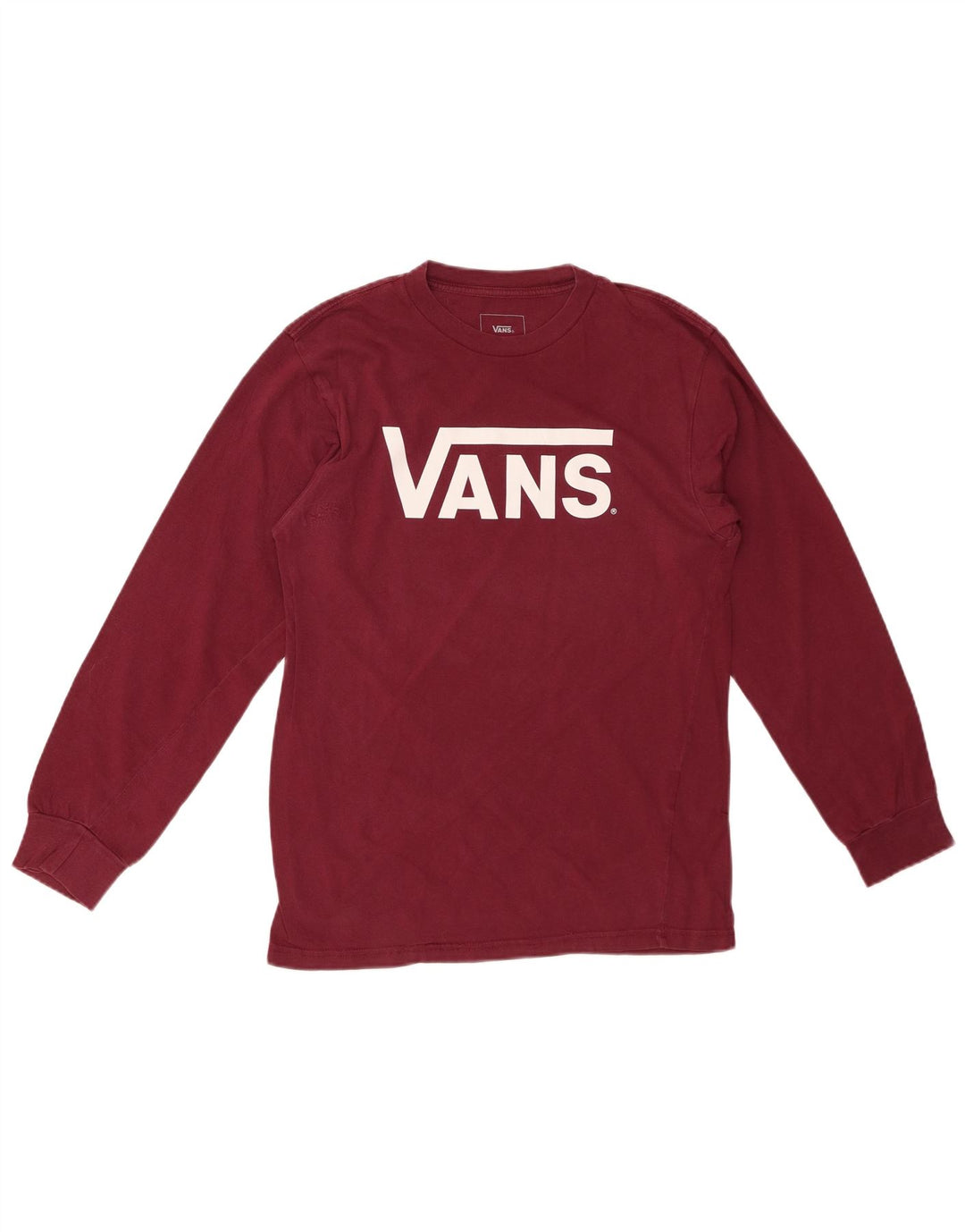VANS Masculino Classic Fit Graphic Top Manga Longa Pequeno Algodão Borgonha