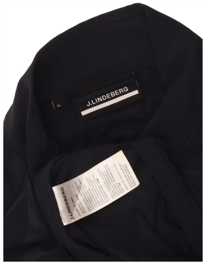 J.Lindeberg Mens Treino Top Jacket XL Azul Marinho Geométrico Nylon