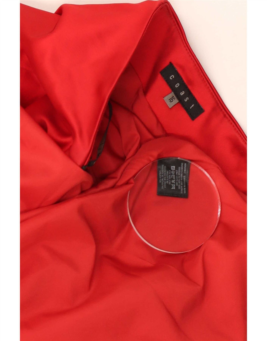 Vestido feminino sem alças Coast UK 16 grande acetato vermelho
