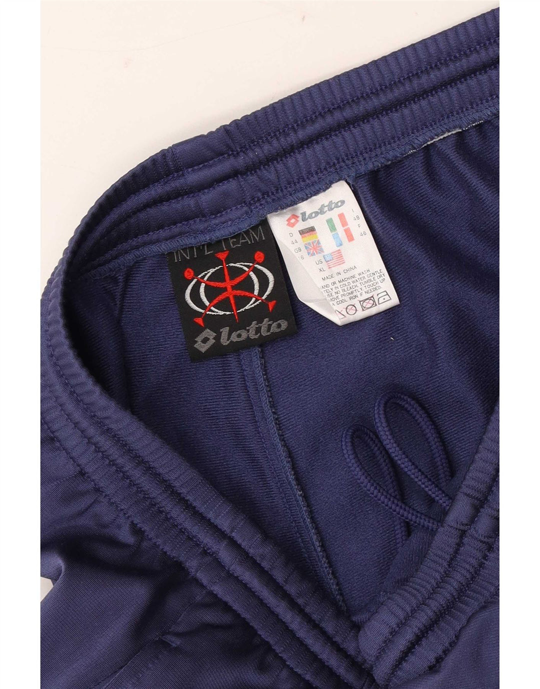Calça de treino feminina Lotto UK 16 grande poliéster azul marinho
