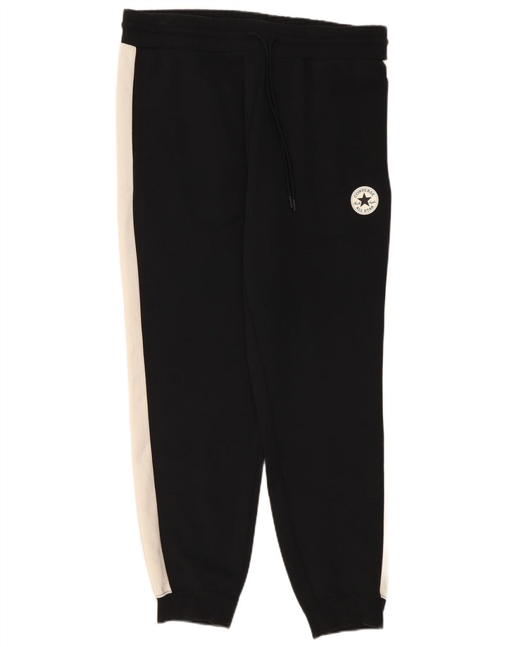Calça de treino masculina Converse Joggers médio preto colorblock poliéster