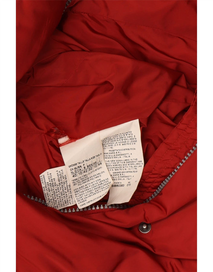 Jaqueta feminina acolchoada de fim de semana MAX MARA Reino Unido 12 médio vermelho poliamida inverno