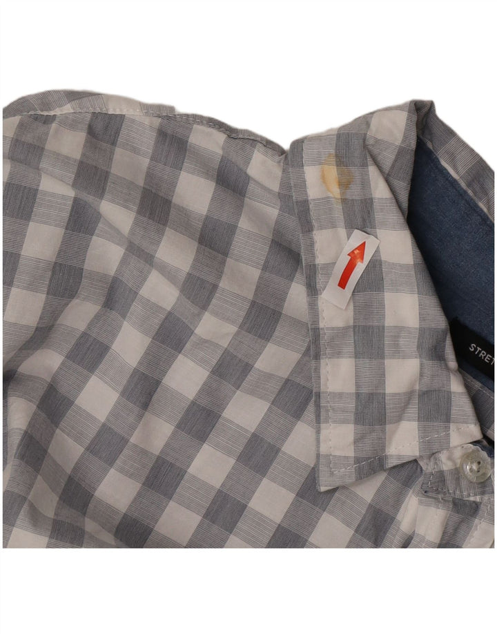 Camisa masculina Lee Regular Fit 2XL algodão xadrez cinza