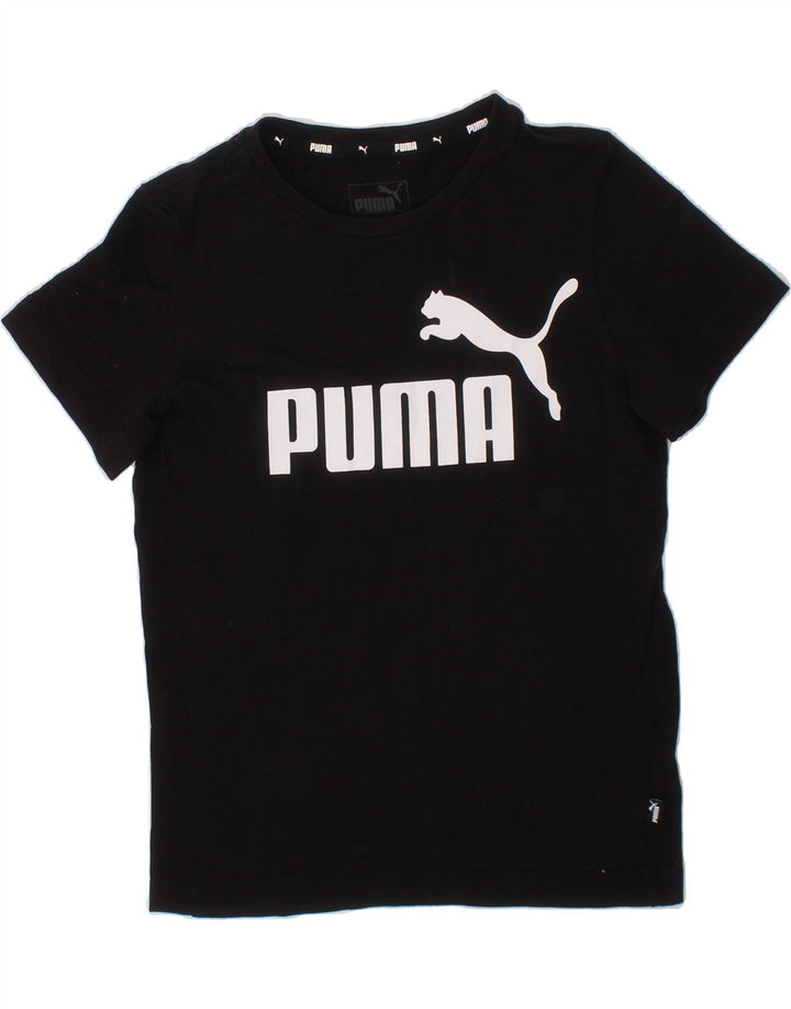 PUMA Boys Graphic T-Shirt Top 7-8 Years Black Cotton Vintage Puma and Second-Hand Puma from Messina Hembry 